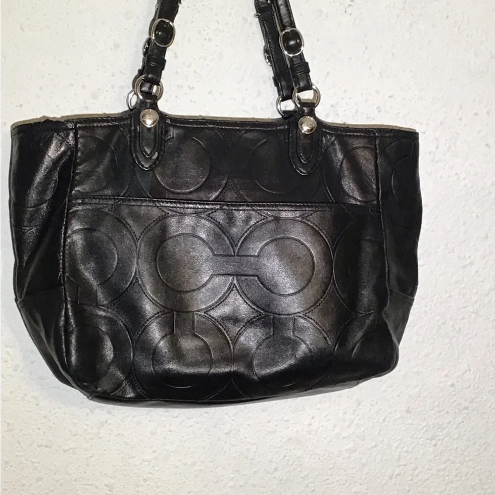 Coach black leather shoulder bag - Picture 4 of 8